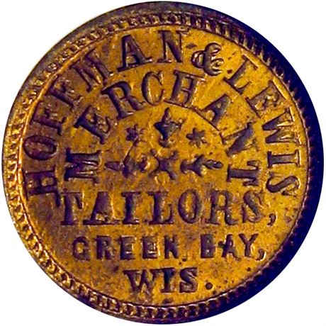 399  -  WI250B-1b R9 NGC MS64 Brass Green Bay Wisconsin Civil War token