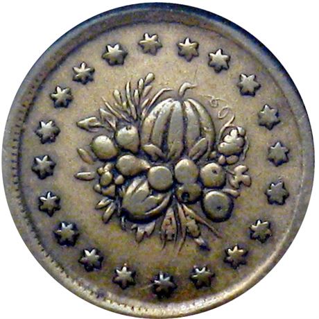 154  -  444/452A b R9 NGC AU50 BN Rare Die Patriotic Civil War token