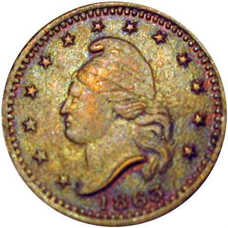 10  -   23/306 b R5 NGC MS63 Brass Patriotic Civil War token