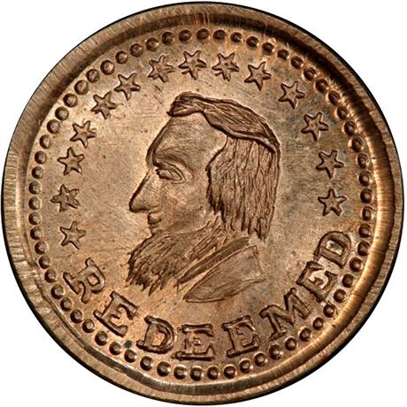 83  -  134/283 d R9 PCGS MS65+ Abraham Lincoln Patriotic Civil War token