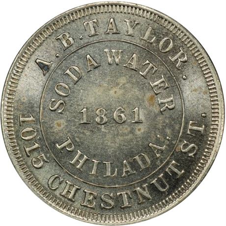 369  -  PA750U-1j R7 PCGS MS63 Soda Water Philadelphia PA Civil War token