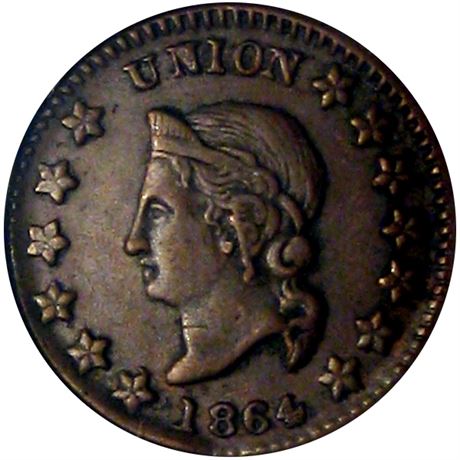 14  -   35/265 a R4 NGC AU55 BN  Patriotic Civil War token