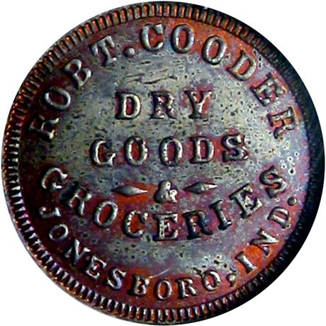 242  -  IN495A-2a R8 NGC MS64 RB Jonesboro Indiana Civil War token