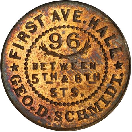 316  -  NY630BN-1b R5 PCGS MS64 Brass New York Civil War token