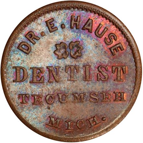 295  -  MI920B-1a R6 PCGS MS66 BN Dentist Tecumseh Michigan Civil War token