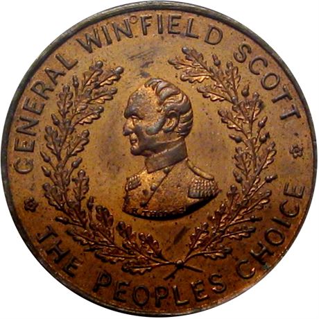 545  -  WS 1852-05 CU  NGC MS63 RB Winfield Scott Political Campaign token