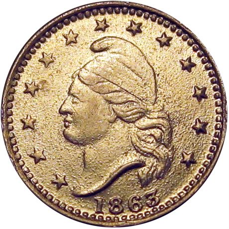 11  -   23/306 j R8 NGC MS63 German Silver Patriotic Civil War token