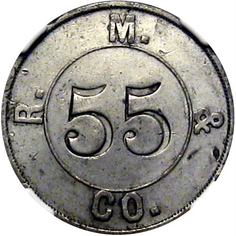 508  -  MILLER MA 50B  NGC AU55 Boston Massachusetts Merchant token