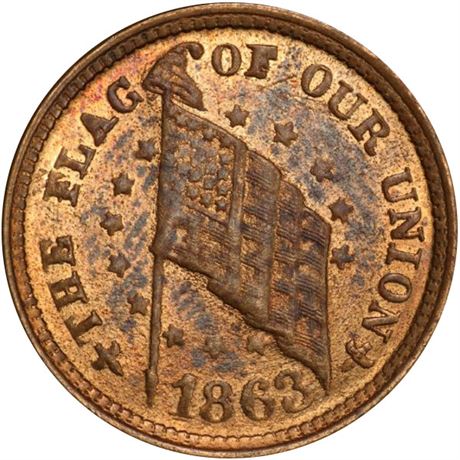 122  -  203/413 b R4 PCGS MS64  Patriotic Civil War token