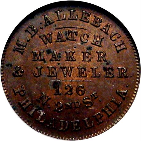 356  -  PA750B-2a R9 NGC  MS62 BN Philadelphia Civil War token