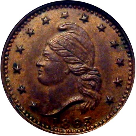 9  -   23/306 a R2 NGC MS63 BN  Patriotic Civil War token
