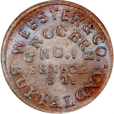 308  -  NY105S-1a R5 PCGS MS65 BN Buffalo New York Civil War token