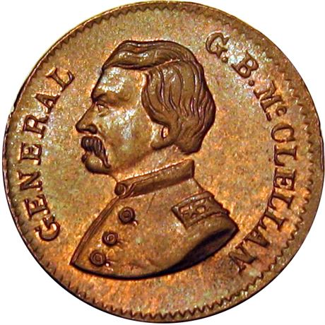 87  -  138/434 a R1 PCGS MS65 BN McClellan Patriotic Civil War token