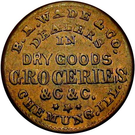 198  -  IL140B-2a R5 PCGS AU58 Chemung Illinois Civil War token