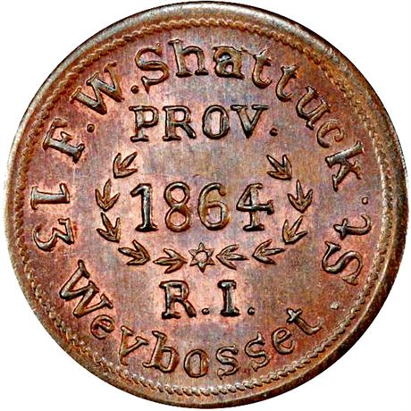 390  -  RI700I-1a R7 PCGS MS64 BN Providence Rhode Island Civil War token