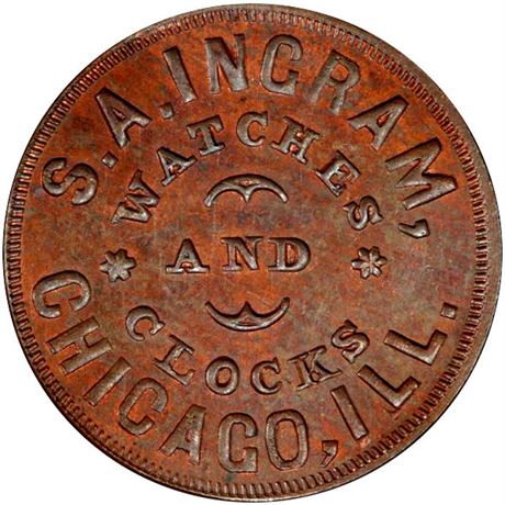 210  -  IL150AG-3a R8 PCGS MS64 BN Chicago Illinois Civil War token