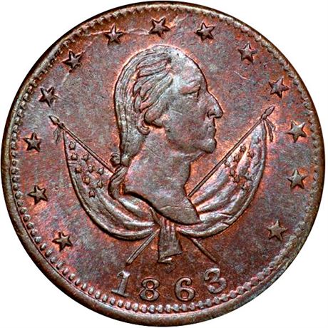 56  -  117/420 a R1 PCGS MS64 BN George Washington Patriotic Civil War token