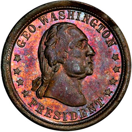 64  -  121/531 b R9 PCGS MS64 George Washington Patriotic Civil War token