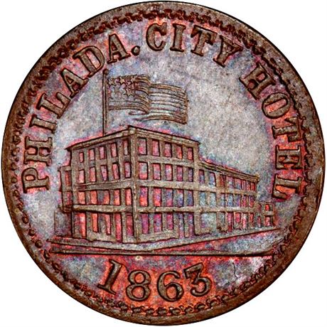 366  -  PA750Q-1a R3 PCGS MS65 BN Philadelphia Civil War token