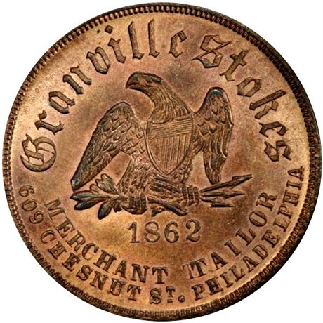 368  -  PA750T-1d R10 PCGS MS65 Unique Philadelphia Civil War token