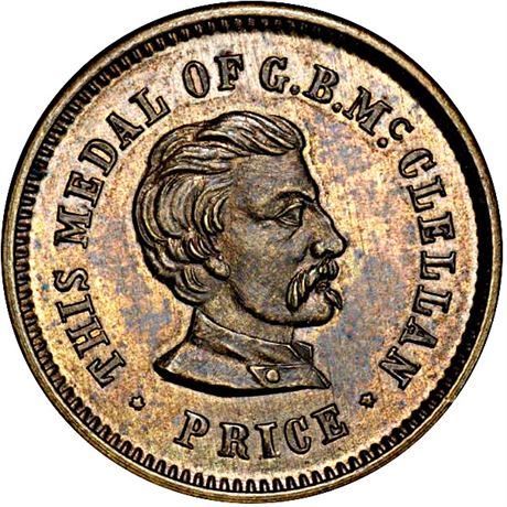 92  -  143/261 b R7 PCGS MS65 Brass McClellan Patriotic Civil War token