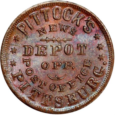 381  -  PA765P-15a R7 PCGS MS66 BN Pittsburgh Civil War token