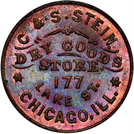 222  -  IL150BC-5a R7 PCGS MS65 BN Chicago Illinois Civil War token