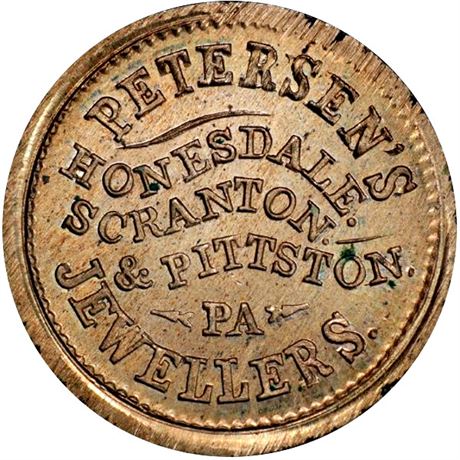 351  -  PA464A-3d R8 PCGS MS64 Copper Nickel Honesdale PA Civil War token