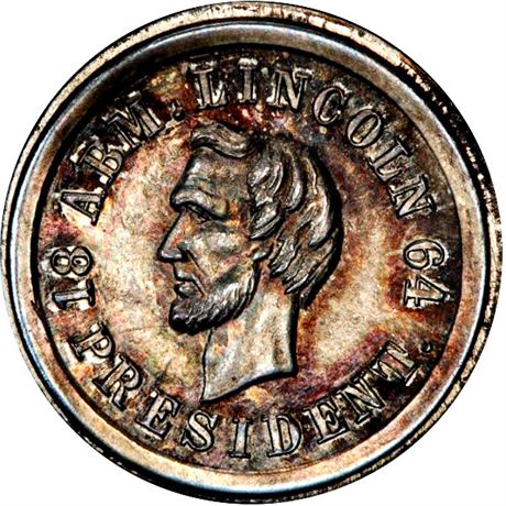 66  -  125/160 f R9 PCGS MS65 Silver Abraham Lincoln Patriotic Civil War token