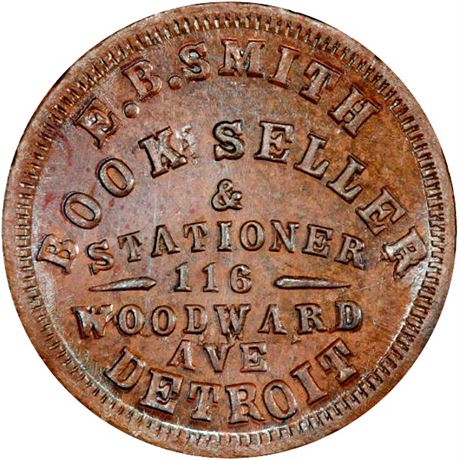 277  -  MI225BS-1a1 R9 PCGS MS65 BN Detroit Michigan Civil War token