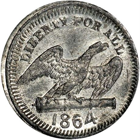 107  -  160/417 e R8 PCGS MS64 White Metal Patriotic Civil War token