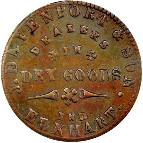 240  -  IN260B-2a R9 PCGS AU55 Elkhart Indiana Civil War token