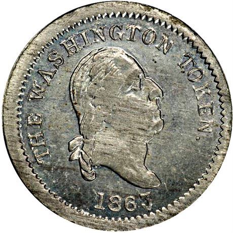 63  -  120/434 j R9 PCGS MS64 George Washington Patriotic Civil War token