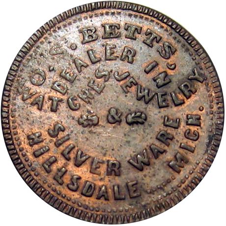 231  -  MI450B-2a R6 Raw MS62 Hillsdale Michigan Civil War token