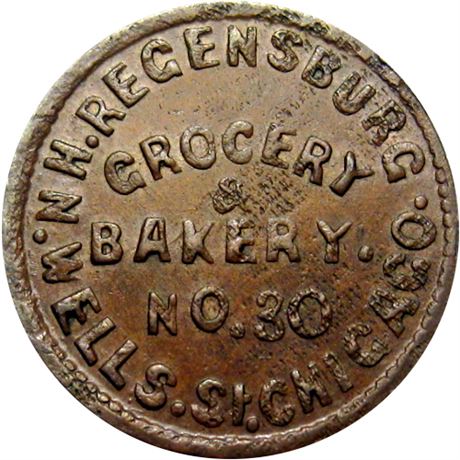 157  -  IL150AX-1a R5 Raw AU+ Chicago Illinois Civil War token