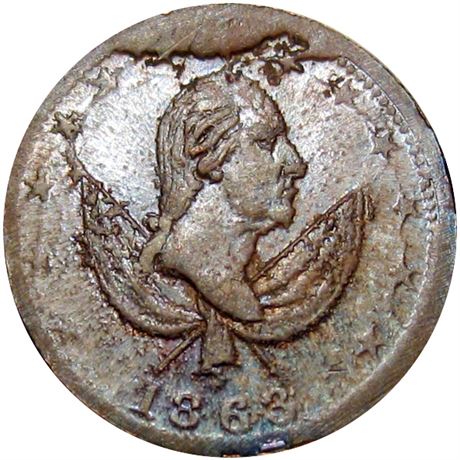 50  -  117/420 a R1 Raw MS63 George Washington Patriotic Civil War token