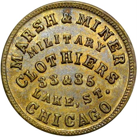 154  -  IL150AK-3b R8 Raw MS63 Chicago Illinois Civil War token