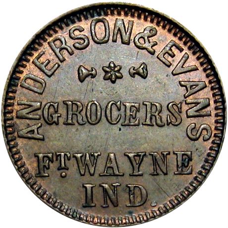 183  -  IN290B-1a R5 Raw MS63 Ft. Wayne Indiana Civil War token