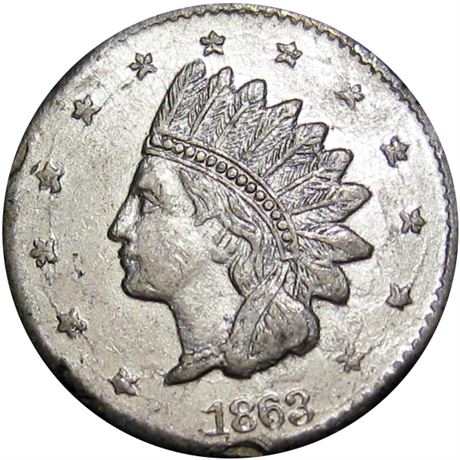 30  -   68/359 e R8 Raw AU+ White Metal Patriotic Civil War token