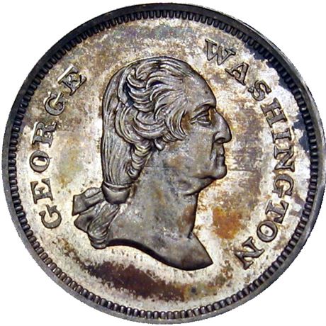 48  -  115/115A f R8 Raw MS62 Washington Silver Patriotic Civil War token