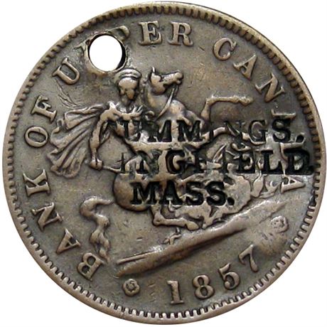 420  -  J. CUMMINGS. / SPRINGFIELD. / MASS. on 1857 Canada token Raw VG Details