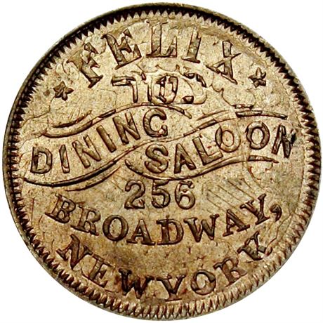 272  -  NY630 W-1do R8 Raw MS63 Over Cent Jewish New York Civil War token