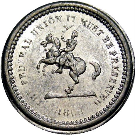 79  -  178/266 e R8 Raw MS62 White Metal Patriotic Civil War token