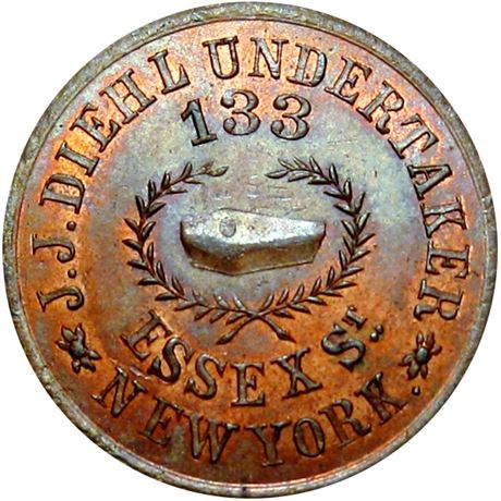271  -  NY630 T-1a R2 Raw MS64 Undertaker New York Civil War token