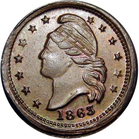 18  -   25/418 a R4 Raw MS63  Patriotic Civil War token