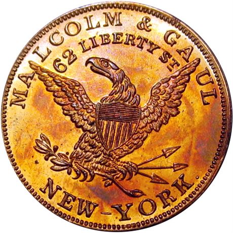 634  -  MILLER NY  515  Raw MS65  New York Merchant token