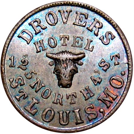 253  -  MO910A-3a R6 Raw MS63 St. Louis Missouri Civil War token