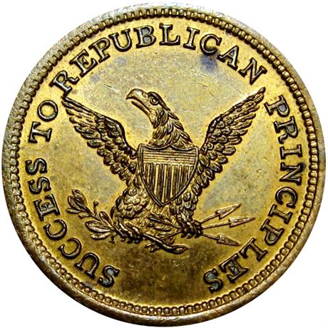 736  -  AL 1860-59 BR  Raw UNC Details Abraham Lincoln Political Campaign token
