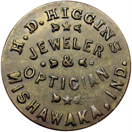 193  -  IN630A- 6b R7 Raw AU Mishawaka Indiana Civil War token