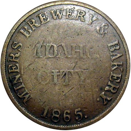 138  -  ID350A-1a R7 Raw FINE+ Idaho City Idaho Civil War token